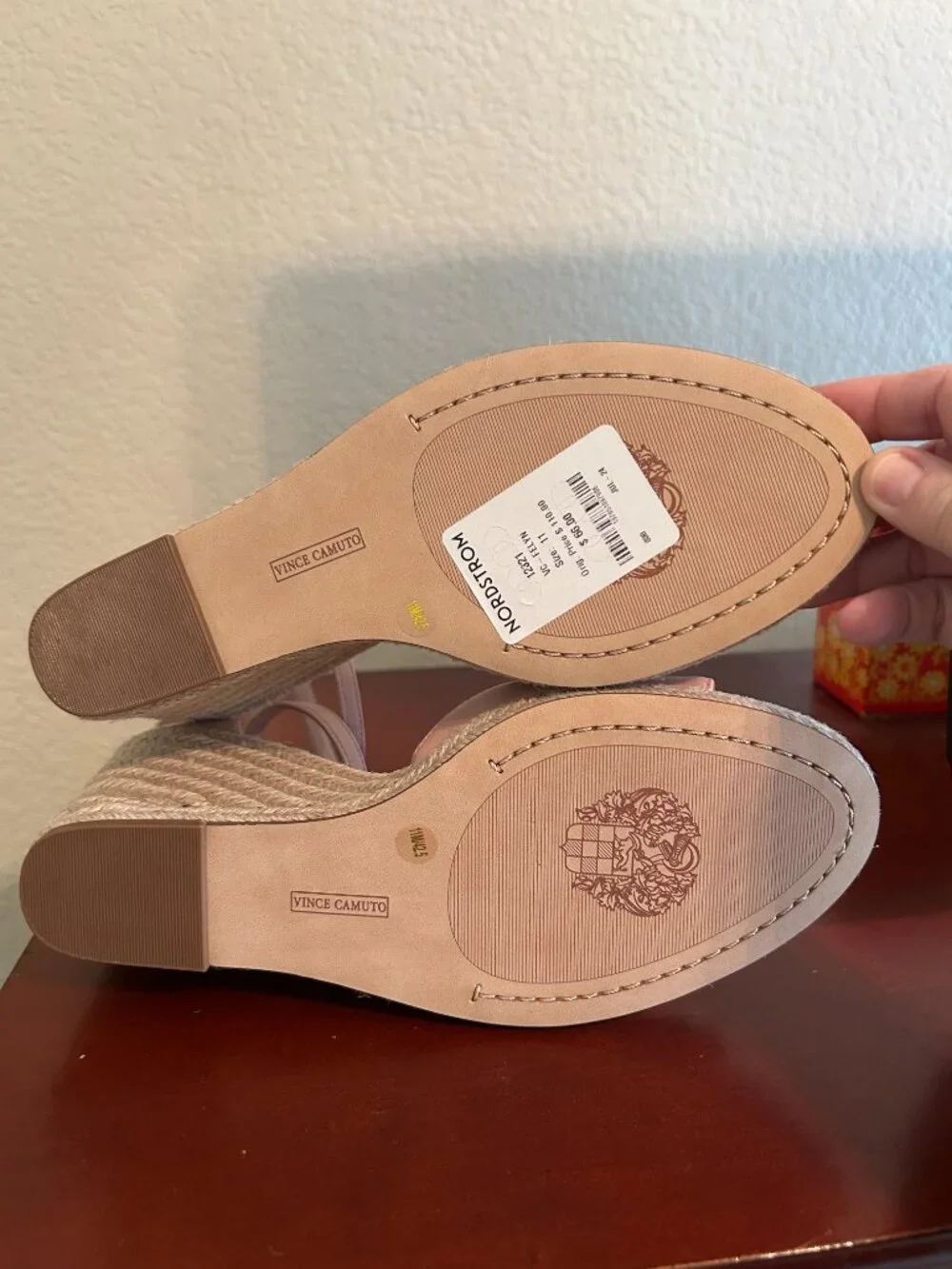 Vince Camuto Felyn Espadrille Wedge Sandal - Pale Peony - Size 11 - NWT